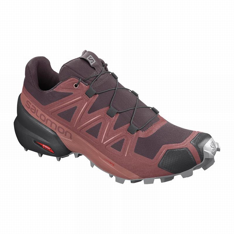 Chaussures De Trail Running Salomon Femme Rouge - Salomon SPEEDCROSS 5 - France (9038-FRBPQ)